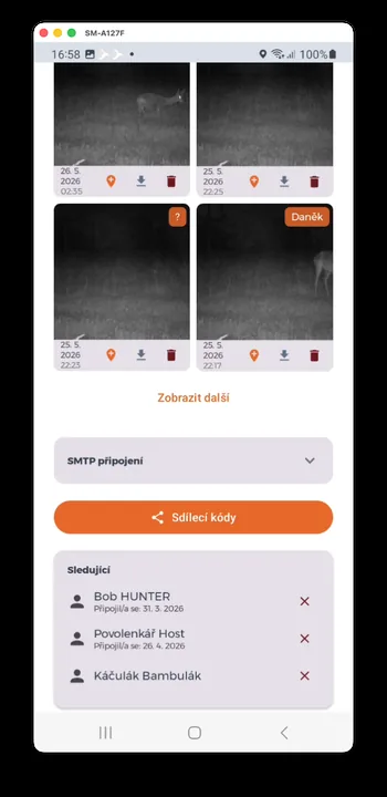 Snímka obrazovky aplikácie HUNTERRA